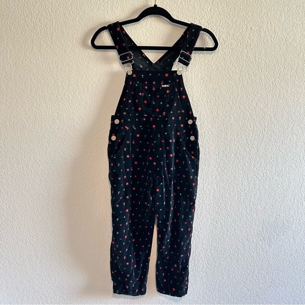OshKosh B'gosh Vintage Velvet Overalls with florals